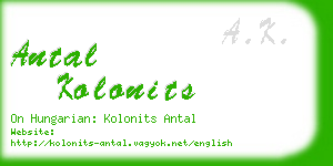 antal kolonits business card